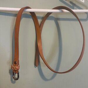 Tan Skinny Belt Braided Buckle‎ Detail Adjustable Belt XS/S 84cm